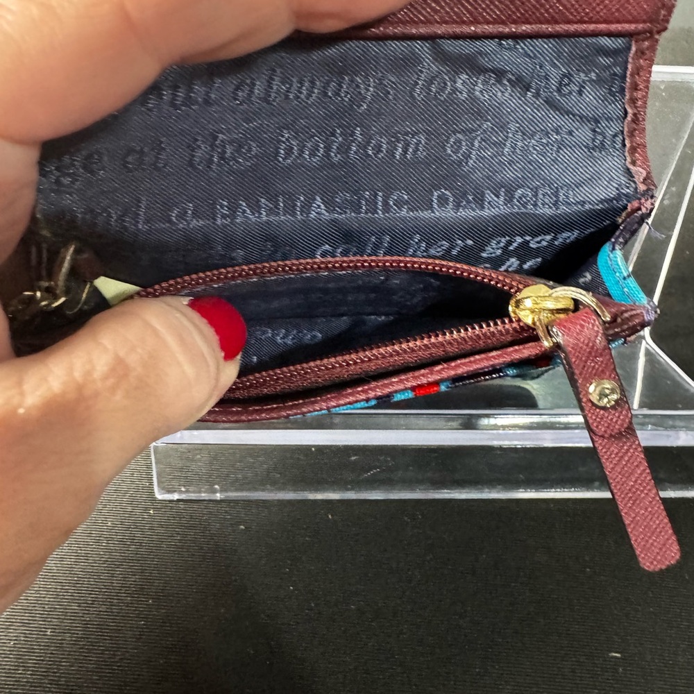 Kate Spade Blue and Red Floral key and cardholder Wallet - Picture 10 of 11